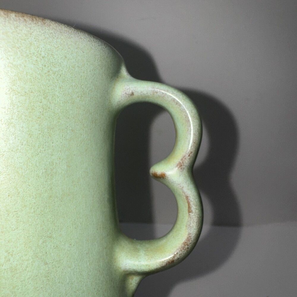 Frankoma Double Trigger Finger Blue Gray Coffee Mug Pottery C9 - Picture 3 of 8
